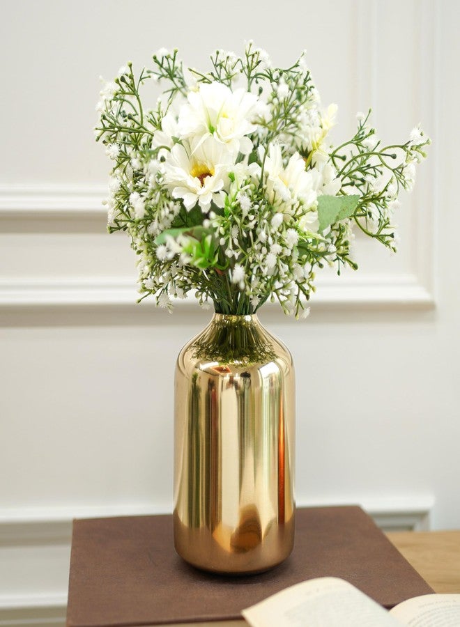 Behoma Metal Flower Vase for Home Decor Bedroom Living Room Office Wedding | Table Decorative Item for Festivals Birthday Gold (Flower Not Included, Modern) - Image 2